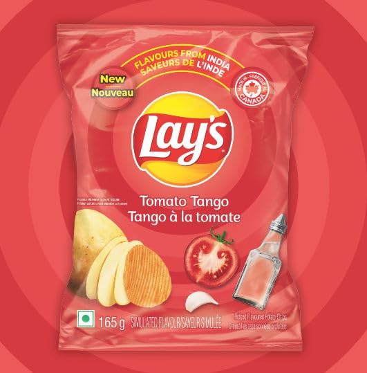Lays Flavours from India Tomato Tango Ridged Potato Chips Front