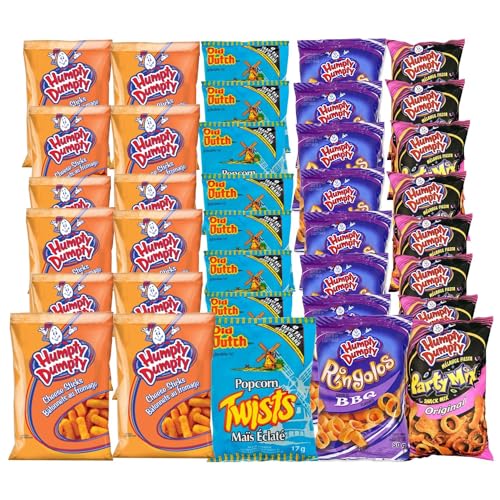 OLD DUTCH Mixed Snack Variety Pack, 36ct, Cheese Ssticks, Popcorn Twists, Humpty Dumpty Ringolos Bbq & Party Mix Original, 636g/22.4 oz (Shipped from Canada)