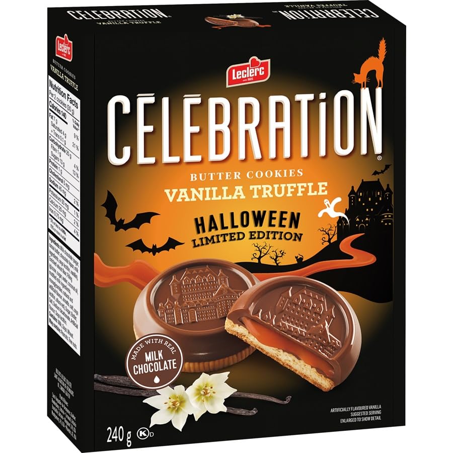 Leclerc Butter Cookies Vanilla Truffle Halloween Limited Edition, 240g/8.4oz (Shipped from Canada)