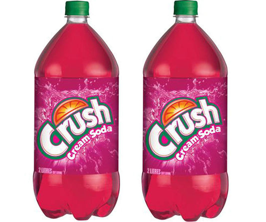 Crush Cream Soda Soft Drink 2 Bottles 2L / 67.6oz Each (Shipped from Canada)