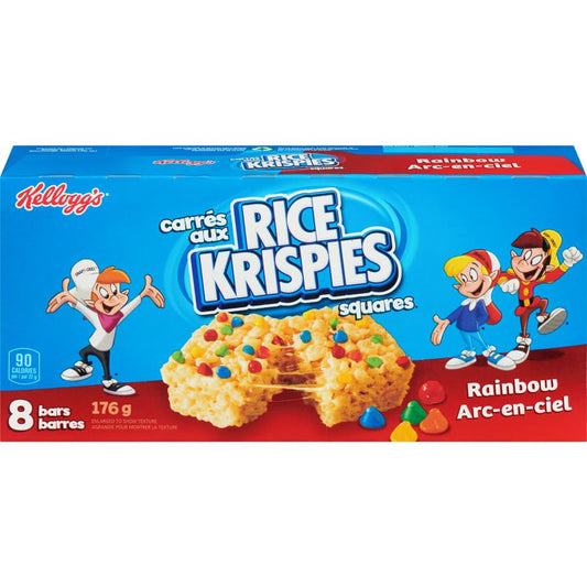 Kelloggs Rice Krispies Squares Bars Rainbow Chip, 176g/6.2 oz (Shipped from Canada)