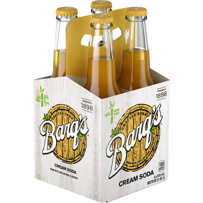 Barq's Crafted Cream Soda Glass Bottles 355ml/12 fl. oz (Shipped from Canada)