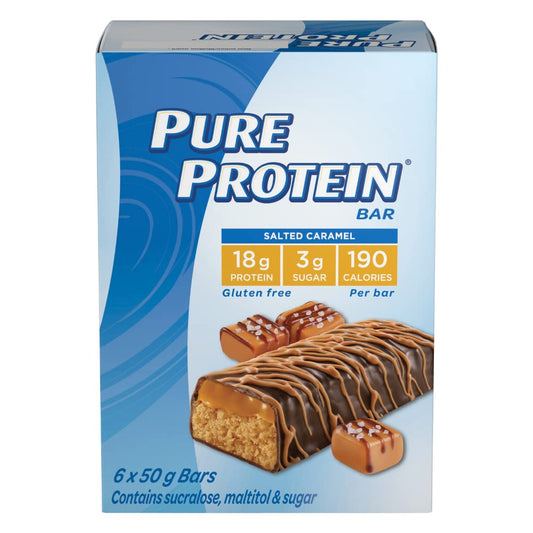 Pure Protein Chocolate Salted Caramel 6 X 50g Bars, 300g/10.5oz (Shipped from Canada)