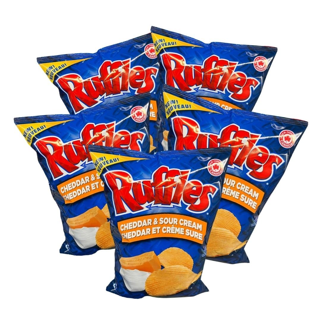 Ruffles Cheddar & Sour Cream Potato Chips pack of 5