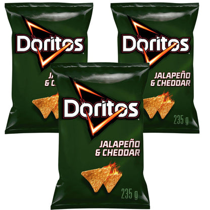 Doritos Jalapeno and Cheddar Tortilla Chips pack of 3
