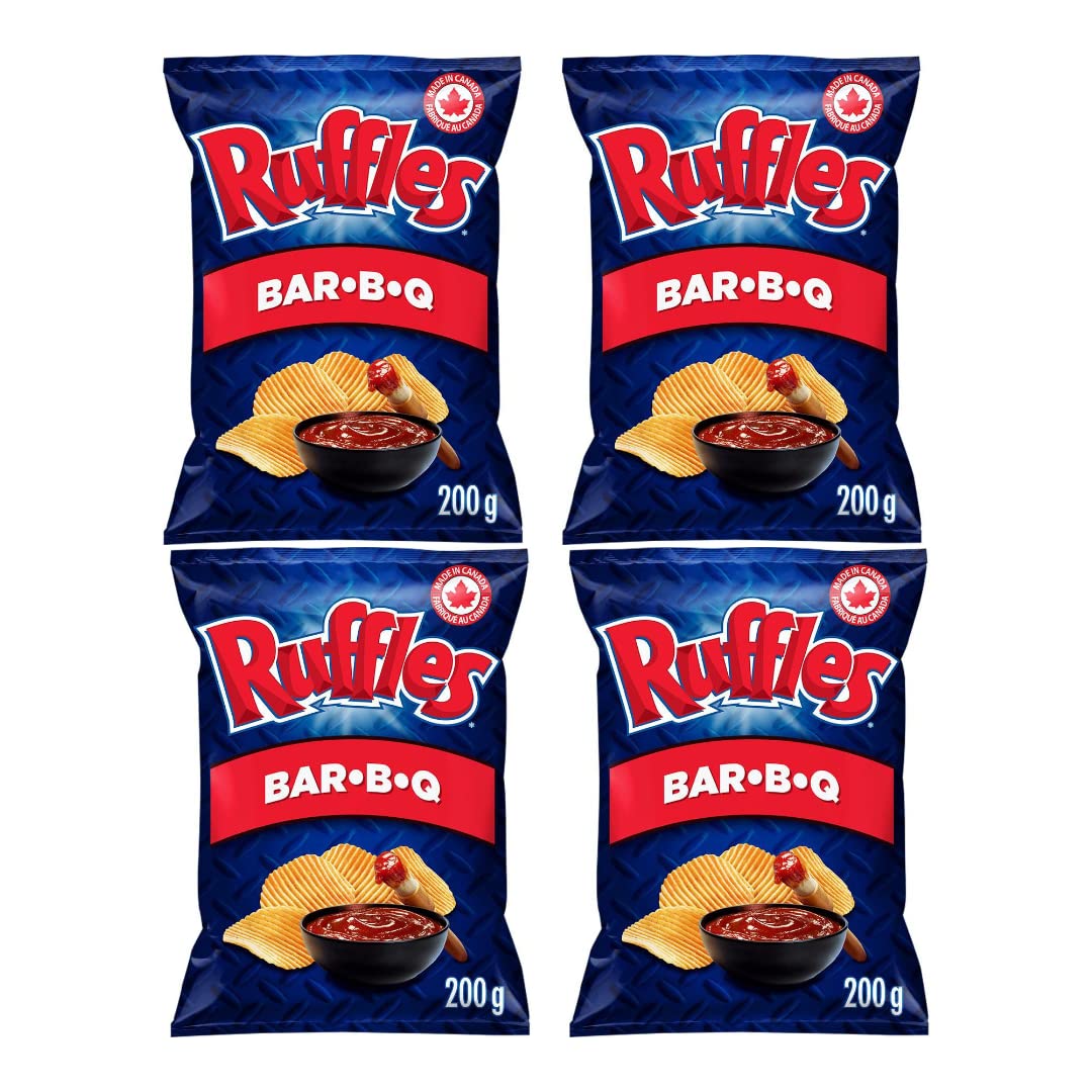 Ruffles Barbecue Potato Chips pack of 4