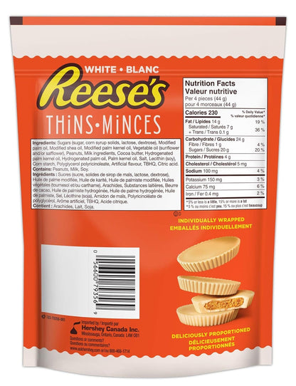 Reese's Thins Peanut Butter Cups White Crème 165g/5.8oz (Shipped from Canada)
