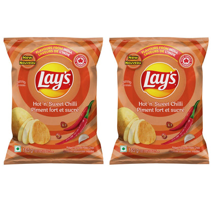 Lays Sweet Chilli Ridged Potato Chips pack of 2