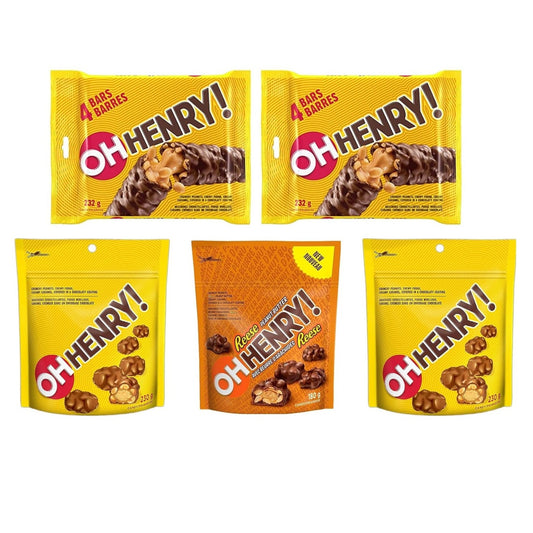 Oh Henry Lovers Variety Bundle (Pack of 5) 1.1kg/38.9oz (Shipped from Canada)