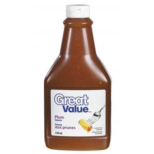 Great Value Plum Sauce Dipping Sauce squeezable bottle - 750 ml (Shipped from Canada)