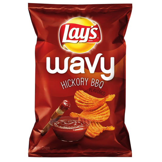 Lays Wavy Hickory BBQ Potato Chip Family Bag