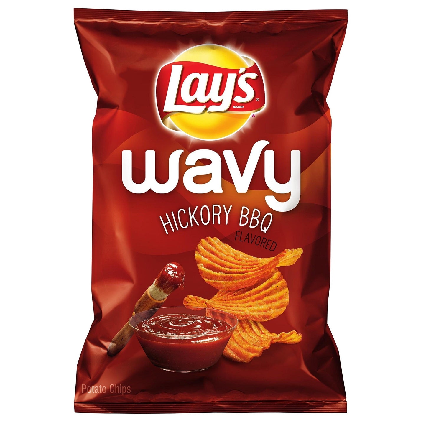 Lays Wavy Hickory BBQ Potato Chip Family Bag