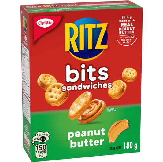 Ritz Crackers Bits Peanut Butter Sandwich Crackers 180g/6.3oz (Shipped from Canada)