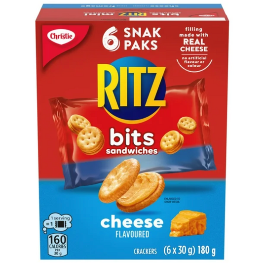 Christie Ritz Bits Sandwiches Cheese Crackers Snack Pack 6x30g/1oz (Shipped from Canada)