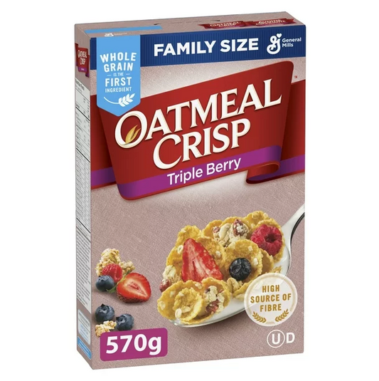 General Mills Family Size Oatmeal Crisp Triple Berry Cereal 570g/20.1oz (Shipped from Canada)
