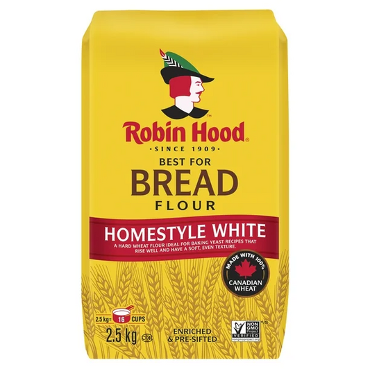 Robin Hood Best for Bread Homestyle White Flour 2.5kg/88.1oz (Shipped from Canada)