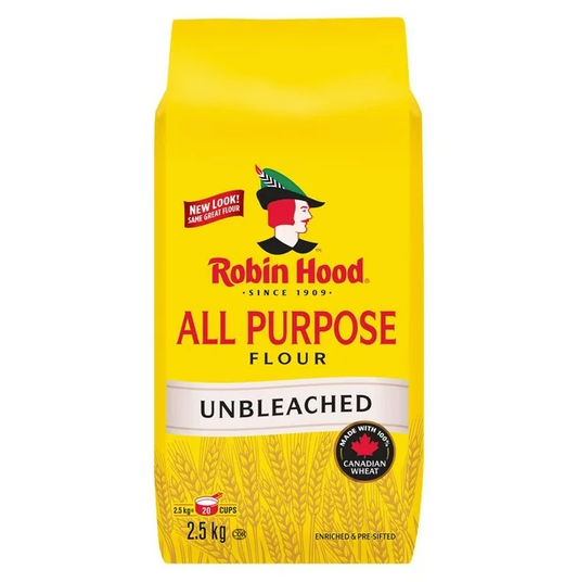 Robin Hood Unbleached All Purpose Flour 2.5kg/88.1oz (Shipped from Canada)