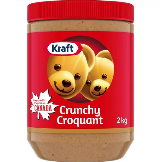 Kraft Peanut Butter Crunchy Canadian Ingredients, 2kg/4.4lbs (Shipped from Canada)