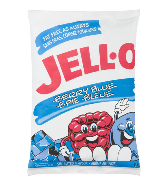 Jell-O Berry Blue Jelly Powder Gelatin Mix 1kg/35.27oz (Shipped from Canada)