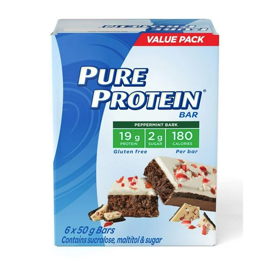 Pure Protein Peppermint Bark 6 X 50g Bars, 300g/10.5oz (Shipped from Canada)
