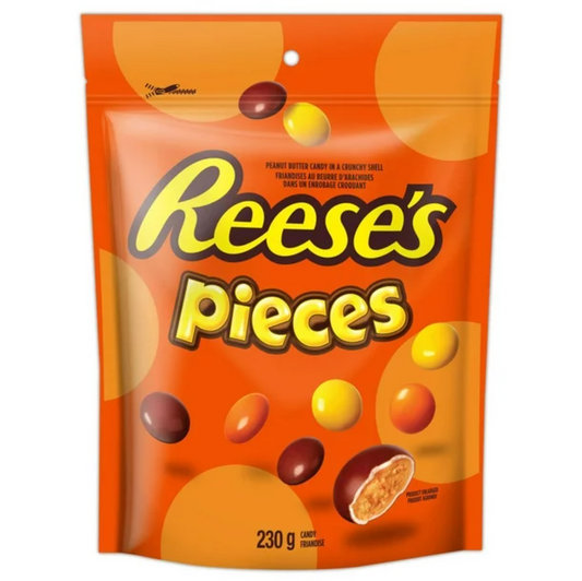 Reese's Pieces Chocolate Peanut Butter Candy Bag, 230g/8.11oz (Shipped from Canada)