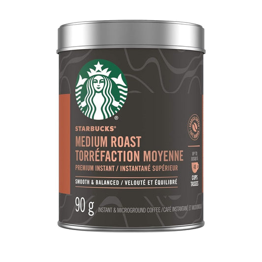 Starbucks Premium Instant Coffee — Medium Roast — 100% Arabica (Up To 40 Cups), 90g/3.2oz (Shipped from Canada)