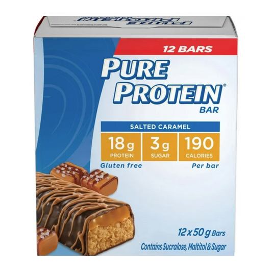 Pure Protein Salted Caramel 12 X 50g Bars, 600g/21.1oz (Shipped from Canada)
