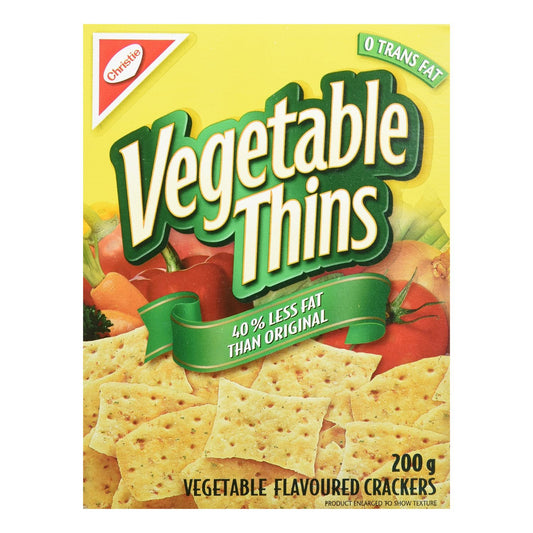Christie Vegetable Thins 40% Less Fat Crackers 200g/7oz (Shipped from Canada)
