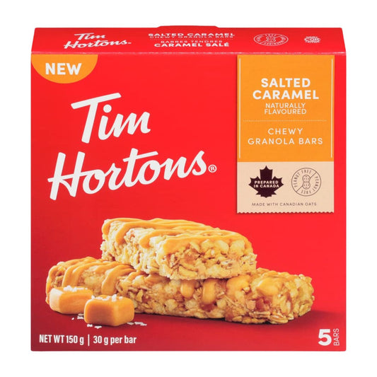 Tim Hortons Salted Caramel Granola Bars 150g/5.2oz (Shipped from Canada)