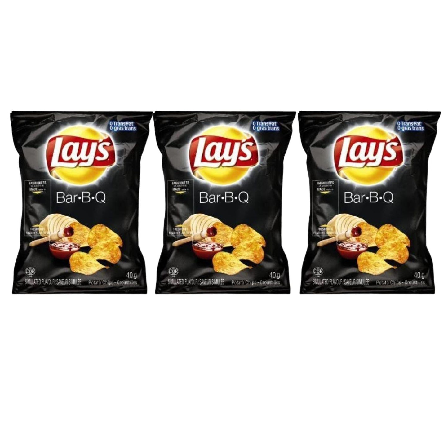 Lays Barbecue Potato Chips Snack Bag pack of 3