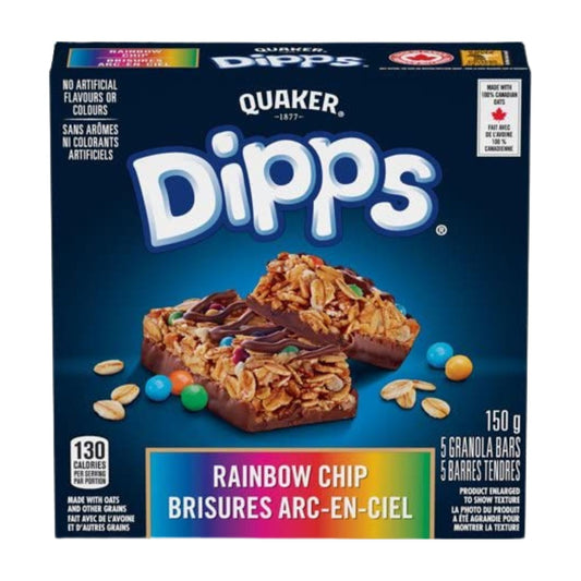 Quaker Dipps Rainbow Chip Granola Bars, 150g/5.2oz (Shipped from Canada)