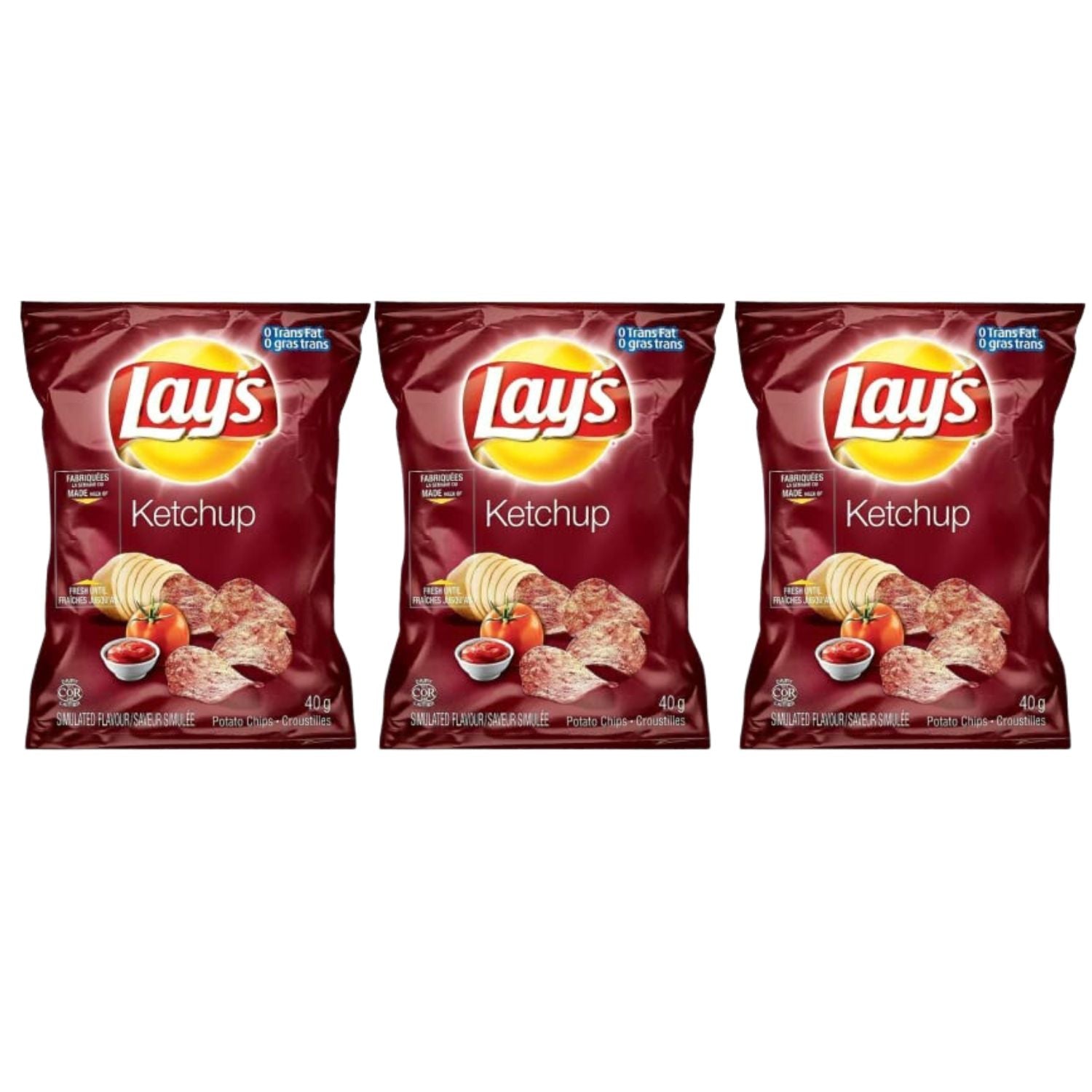 Lays Ketchup Potato Chips Snack Bag pack of 3