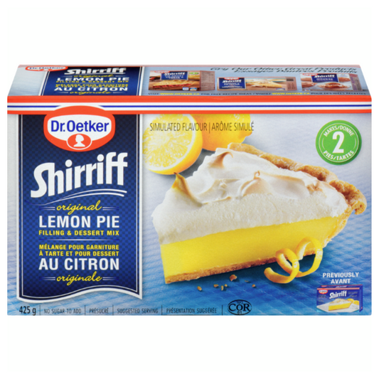 Dr. Oetker Shirriff Lemon Pie & Dessert Mix (Makes 2 Pies), 425g/14.9oz (Shipped from Canada)