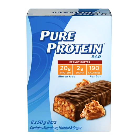 Pure Protein Chocolate Peanut Butter 6 X 50g Bars, 300g/10.5oz (Shipped from Canada)