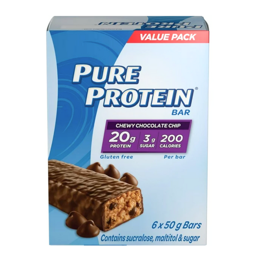 Pure Protein Chewy Chocolate Chip 6 X 50g Bars, 300g/10.5oz (Shipped from Canada)