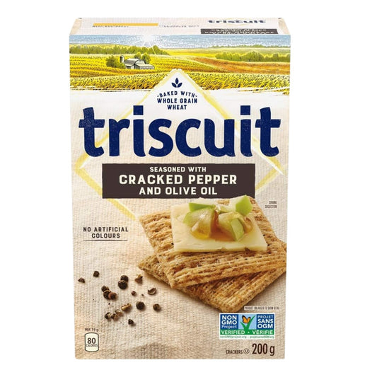 Triscuit Cracked Pepper & Olive Oil Crackers 200g/7oz (Shipped from Canada)