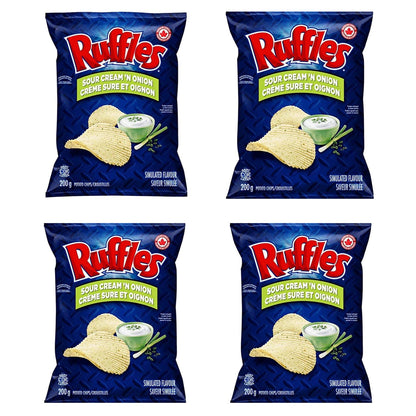 Ruffles Sour Cream and Onion Potato Chips 200g/7oz (Shipped from Canada)