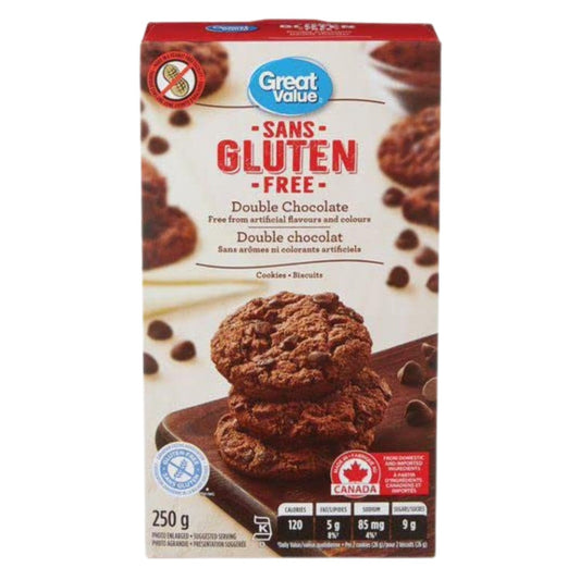 Great Value Gluten Free Double Chocolate Cookies 250g/8.8oz (Shipped from Canada)