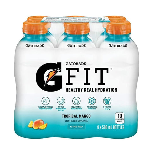 Gatorade G Fit Electrolyte Beverage Healthy Real Hydration Tropical Mango 500ml/16.9 fl. oz. (Shipped from Canada)