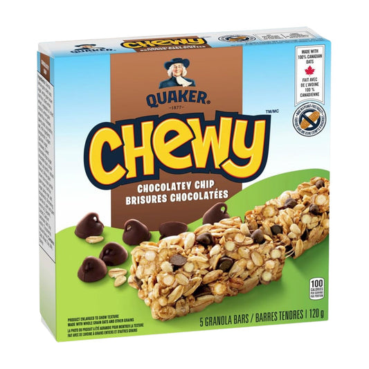 Quaker Chewy Granola Bars - Chocolatey Chip, 120g/4.2 oz (Shipped from Canada)