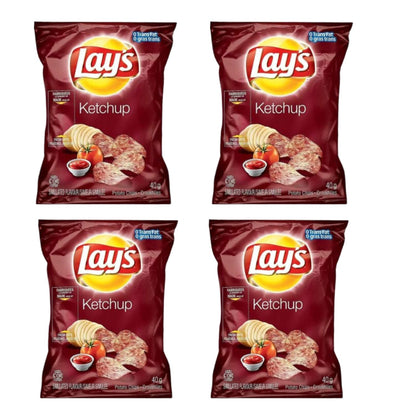 Lays Ketchup Potato Chips Snack Bag pack of 4