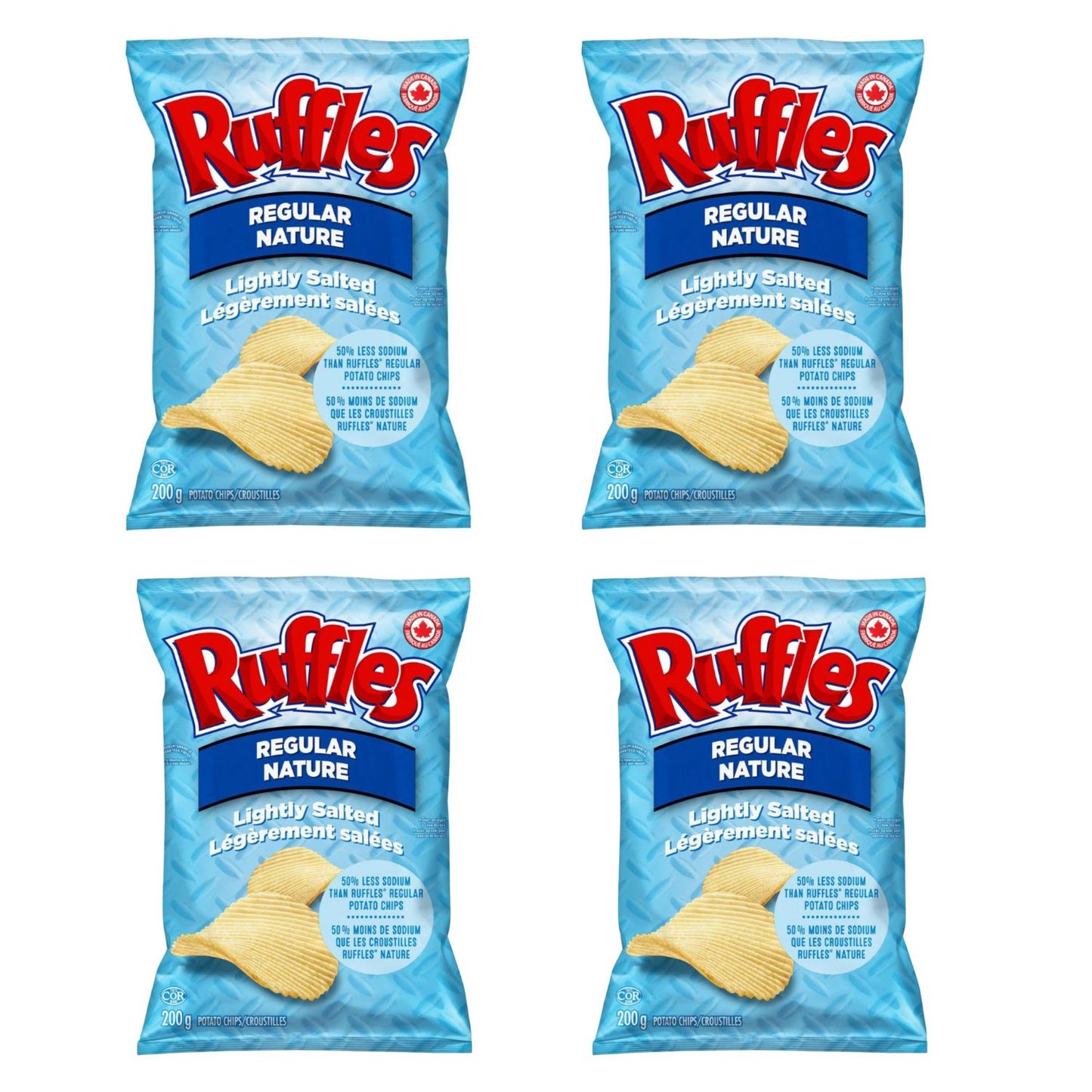Ruffles Regular Lightly Salted pack of 4