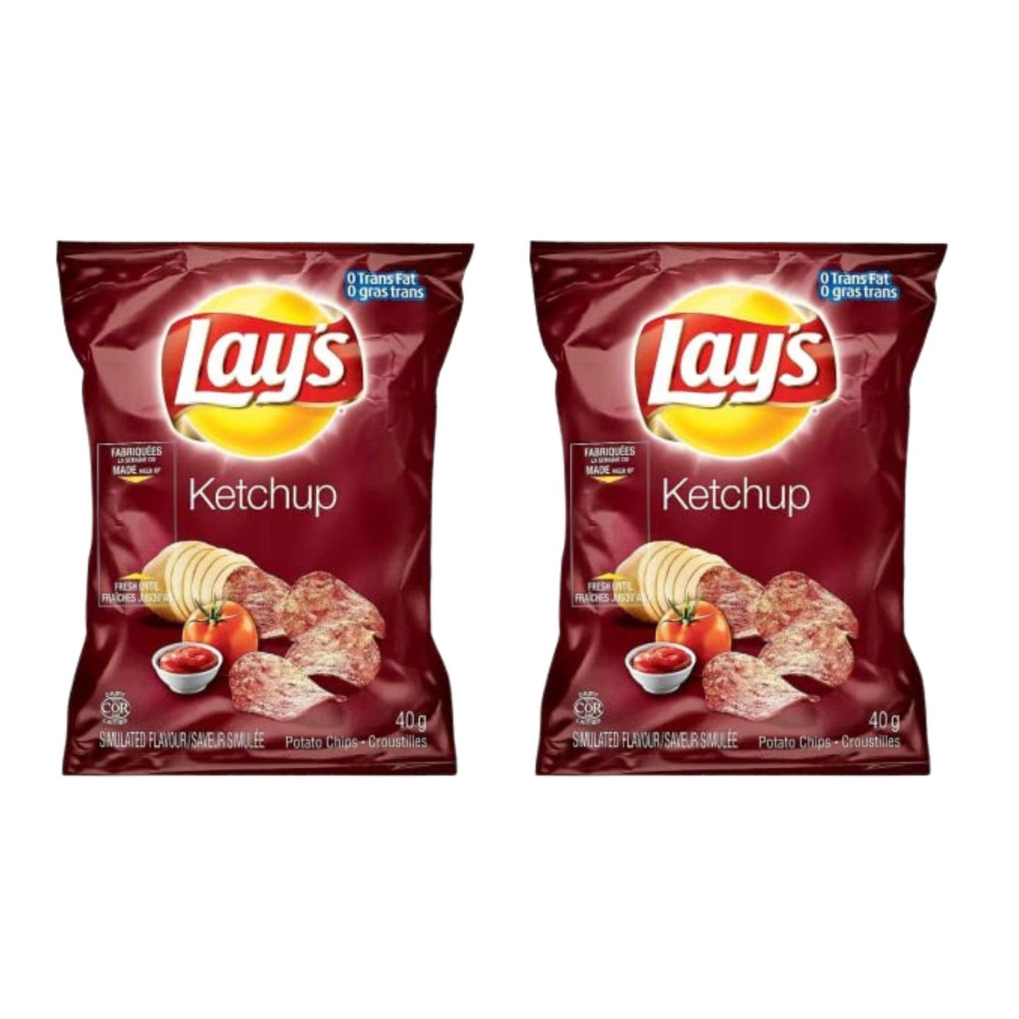 Lays Ketchup Potato Chips Snack Bag pack of 2