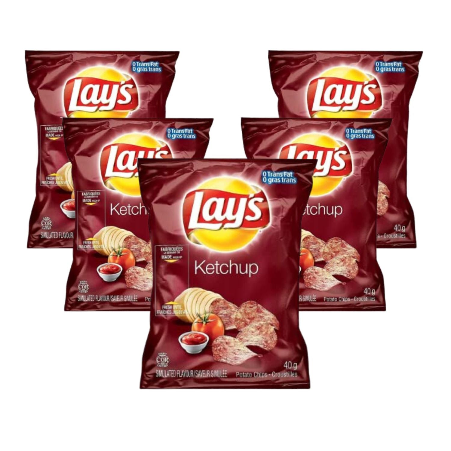 Lays Ketchup Potato Chips Snack Bag pack of 5
