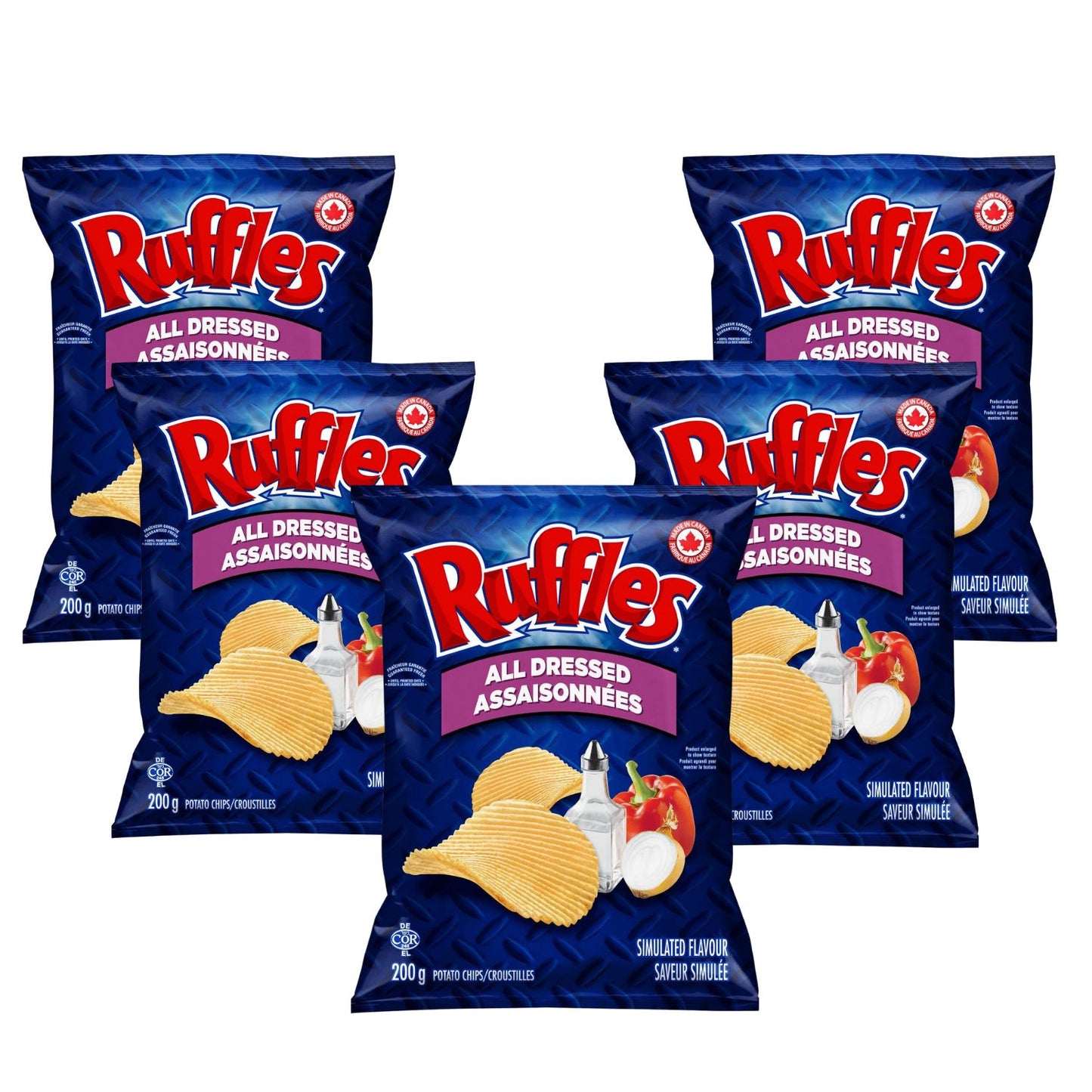 Ruffles All Dressed Potato Chips pack of 5