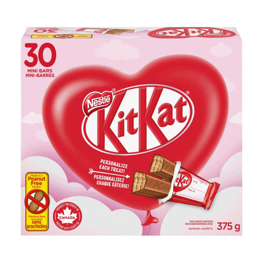 KITKAT Valentine's Mini Chocolate Wafer Bars, 30 Count, 375g/13.2oz (Shipped from Canada)