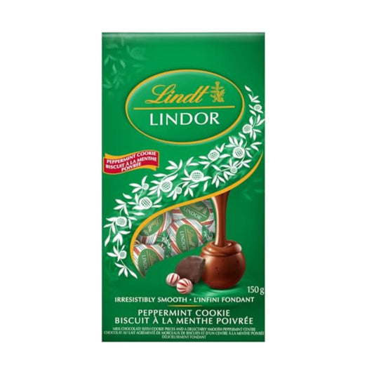 Lindor Peppermint Cookie Milk Chocolate Truffles, 150g/5.3 oz (Shipped from Canada)