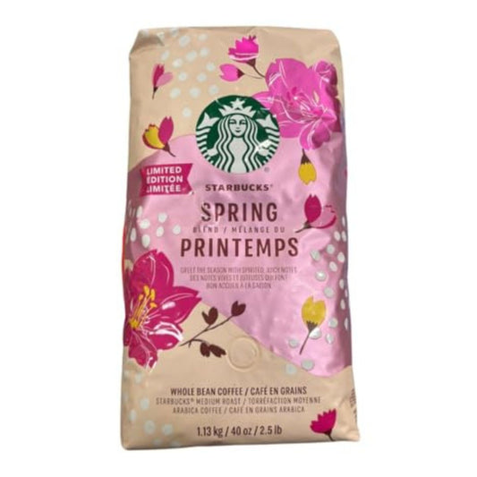 Starbucks Spring Blend Printemps Whole Bean Coffee Bag, Medium Roast - Limited Edition, 1.13kg/40 oz (Shipped from Canada)