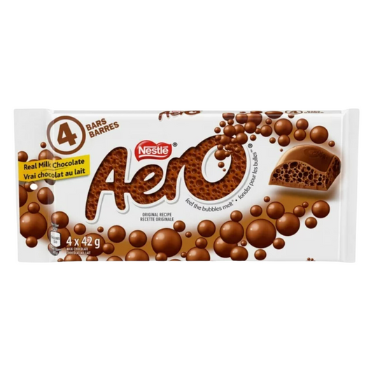 Aero Milk Chocolate Bubble Bar, 4x42g/1.4oz (Shipped from Canada)