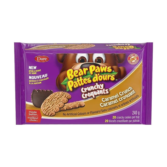 Bear Paws Crunchy Caramel Crunch - Peanut Free Crunchy, 240g/8.5oz (Shipped from Canada)